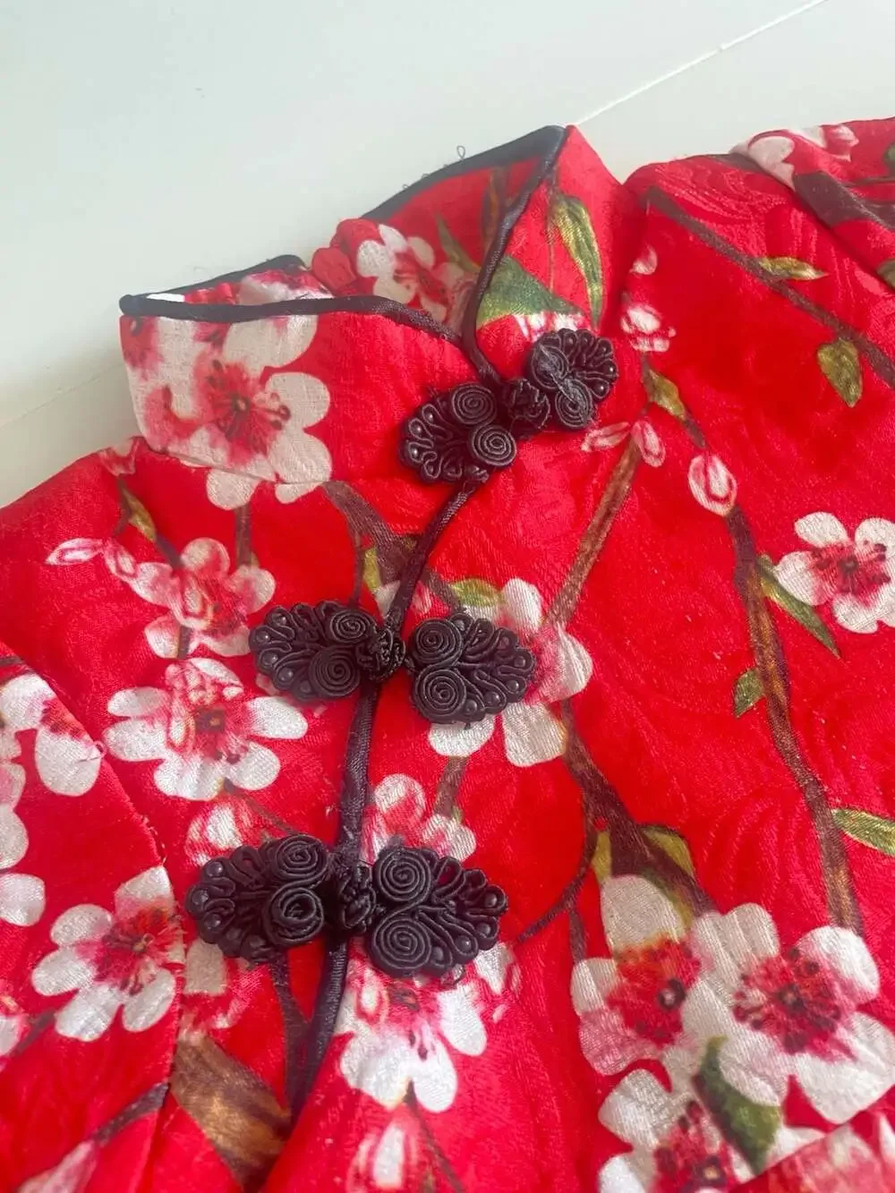 XTT Kids Girls Chinese Lunar New Year Traditional Red Cheongsam Qipao Dress with